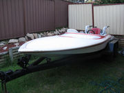 Sanger 1970s Ski Boat / Race Boat + Trailer + Spare Parts